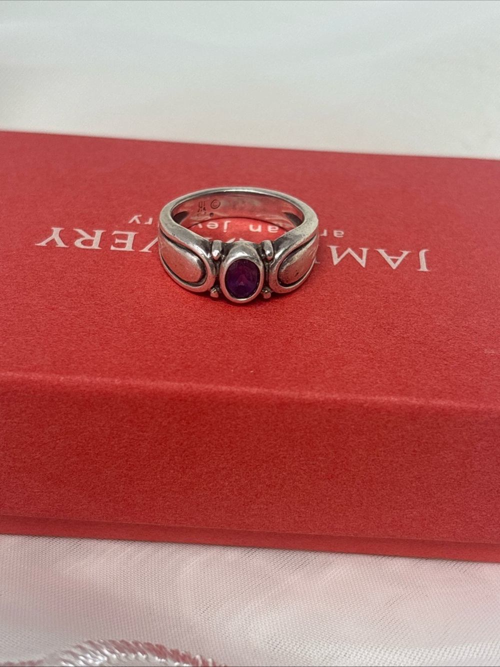 James Avery Retired Sterling Silver Amethyst Ring